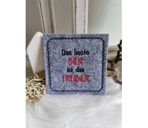 ADVENTSKALENDER 5. Dezember - Stickserie ITH - 26 Untersetzer Bier Sprüche